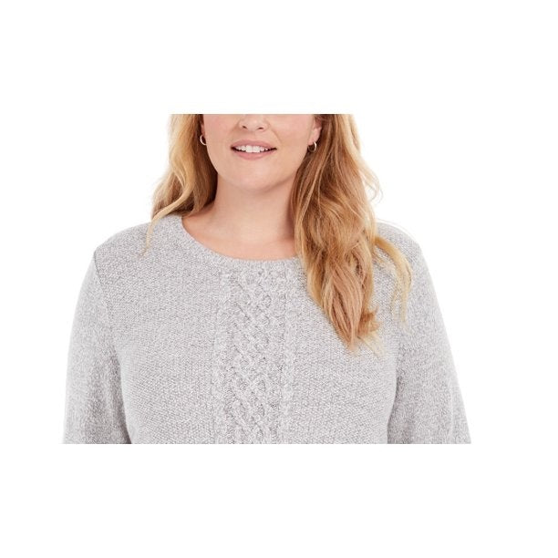 Karen Scott Suéter Feminino de Tricô com Painel Cinza Tamanho XS