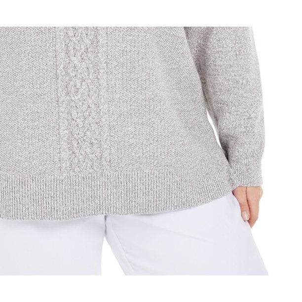 Karen Scott Suéter Feminino de Tricô com Painel Cinza Tamanho XS