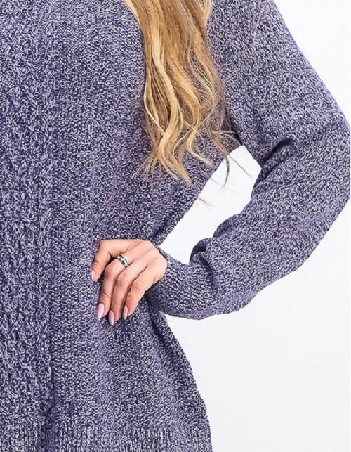 Karen Scott Suéter Feminino de Tricô com Painel Roxo Tamanho Médio