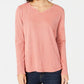 Blusa térmica feminina de algodão com decote aberto Style &amp; Co, vermelha, tamanho pequeno