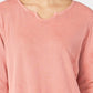 Blusa térmica feminina de algodão com decote aberto Style &amp; Co, vermelha, tamanho pequeno
