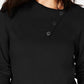 Karen Scott Suéter Feminino de Algodão com Gola Envelope Preto Tamanho XS