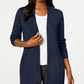 Karen Scott Cardigan Feminino de Algodão com Frente Aberta Azul Marinho Tamanho X-G