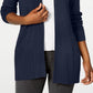 Karen Scott Cardigan Feminino de Algodão com Frente Aberta Azul Marinho Tamanho X-G