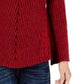 Suéter de malha canelada com bainha recortada estilo &amp; co feminino, vermelho, tamanho extrapequeno