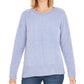Blusa feminina texturizada mesclada manga comprida gola redonda tamanho pequeno