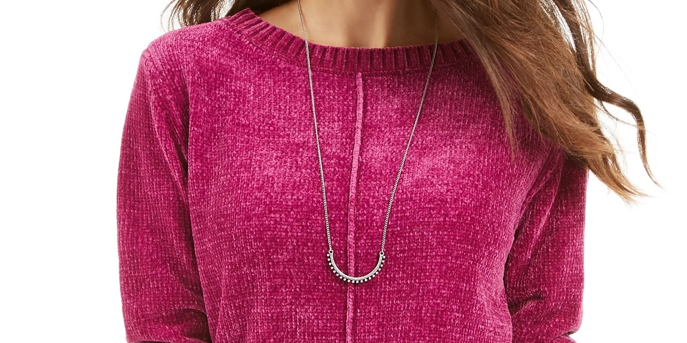 Suéter chenille feminino Style &amp; Co, roxo, tamanho pequeno