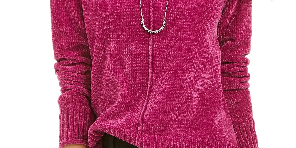 Suéter chenille feminino Style &amp; Co, roxo, tamanho pequeno