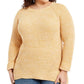 Suéter feminino plus size com acabamento em pontilhado estilo &amp; co, dourado, tamanho 1X
