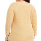 Suéter feminino plus size com acabamento em pontilhado estilo &amp; co, dourado, tamanho 1X