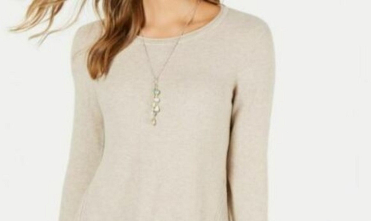 Suéter túnica feminino estilo &amp; co, bege, tamanho XXG