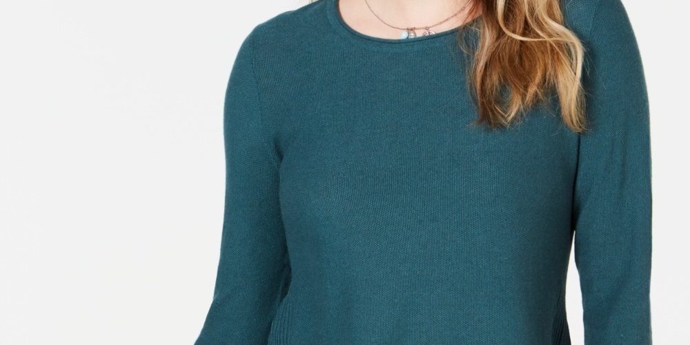 Suéter túnica feminino estilo &amp; co, verde, tamanho grande