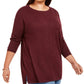 Suéter túnica plus size feminino estilo &amp; co com costura frontal roxo tamanho 1X