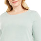 Karen Scott Suéter Feminino com Decote Balé Turquesa/Azul-marinho Tamanho 1X