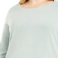 Karen Scott Suéter Plus Size com Decote Balé Feminino Azul Turquesa Tamanho 3X