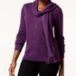 Karen Scott Suéter feminino com estampa de cachecol, roxo, tamanho pequeno