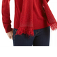 Karen Scott Suéter Feminino com Cachecol Enfeitado Vermelho Tamanho Médio