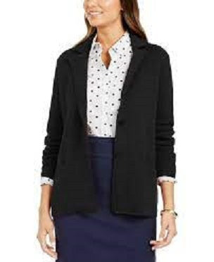 Jaqueta Blazer Feminina Charter Club Preta Tamanho X-G
