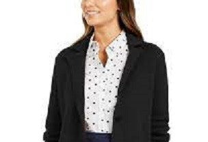 Jaqueta Blazer Feminina Charter Club Preta Tamanho X-G