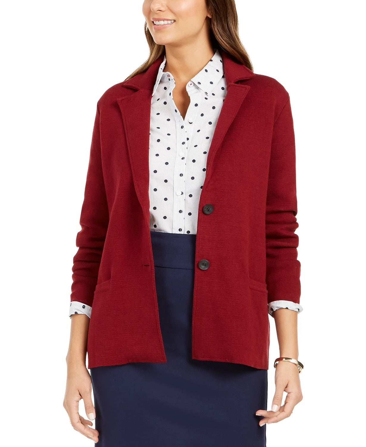 Jaqueta Blazer Feminina Charter Club Vinho Tamanho X-G