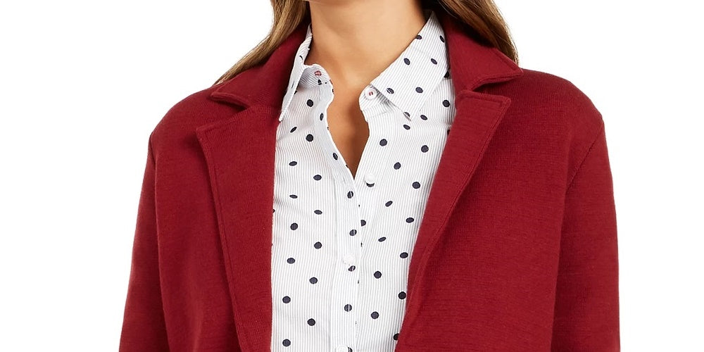 Jaqueta Blazer Feminina Charter Club Vinho Tamanho X-G