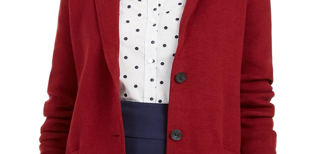 Jaqueta Blazer Feminina Charter Club Vinho Tamanho X-G