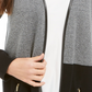Cardigan feminino Charter Club Milano Cotton Colorblocked, preto, tamanho XX-G