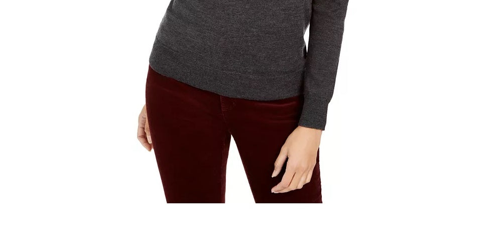 Charter Club Feminino Lã Merino Gola Alta Preta Tamanho Extra Pequeno