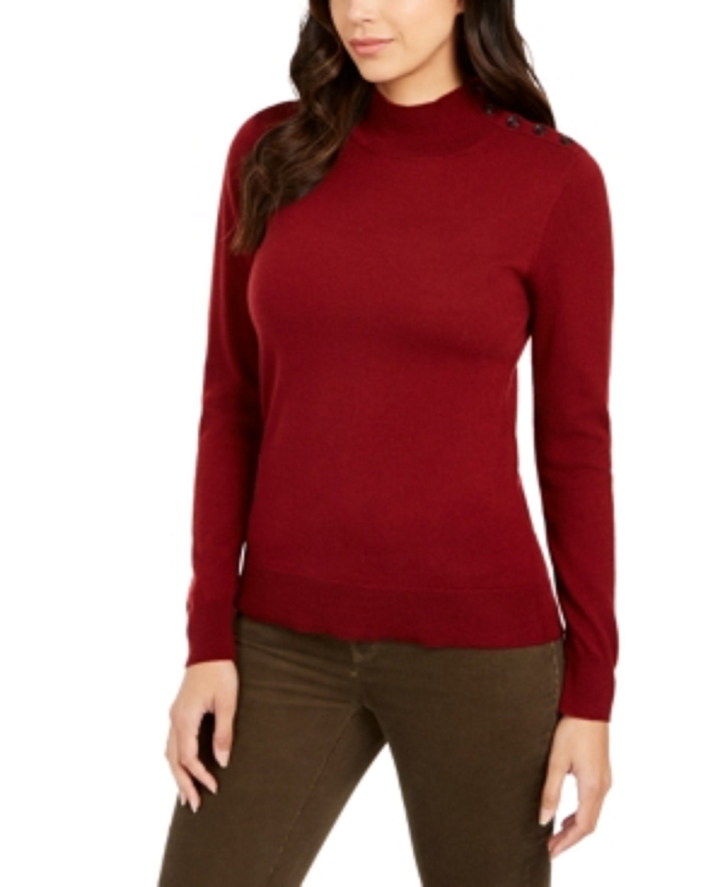 Charter Club Feminino Merino Wool Gola Alta Vinho Tamanho XXG