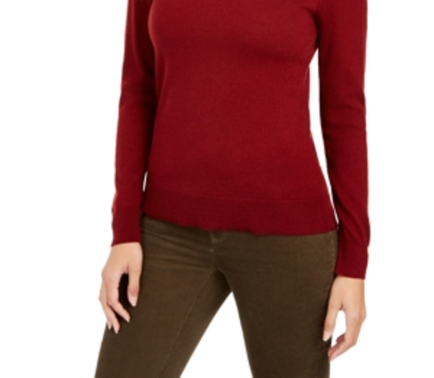 Charter Club Feminino Merino Wool Gola Alta Vinho Tamanho XXG