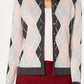 Cardigan feminino de malha argyle Charter Club cinza escuro, tamanho médio
