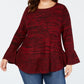 Suéter feminino plus size com babados estilo &amp; co vermelho tamanho 1X