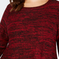 Suéter feminino plus size com babados estilo &amp; co vermelho tamanho 1X