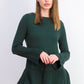 Suéter de malha com babados e bainha plissada feminino Style &amp; Co, verde escuro, tamanho extragrande
