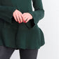 Suéter de malha com babados e bainha plissada feminino Style &amp; Co, verde escuro, tamanho extragrande
