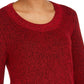 Suéter pulôver feminino de malha estilo boxy, vermelho, tamanho XX-G