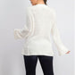 Suéter pulôver feminino estilo &amp; co, tamanho XXG, branco, de malha quadrada