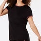 Camiseta feminina Ideology Blanket-Stitch com bainha caída, preta, tamanho pequeno