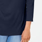 Karen Scott Blusa feminina bordada de algodão com efeito em camadas, tamanho azul-marinho, pequena e média
