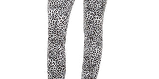 Charter Club Women's Animal Print Lexington Straight Leg Jeans White Size 4