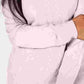 Camiseta feminina Karen Scott com estampa rosa, manga comprida, gola redonda, tamanho pequeno