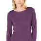 Karen Scott Suéter Feminino Petite com Ombros Abertos, Roxo Médio, Tamanho Petit