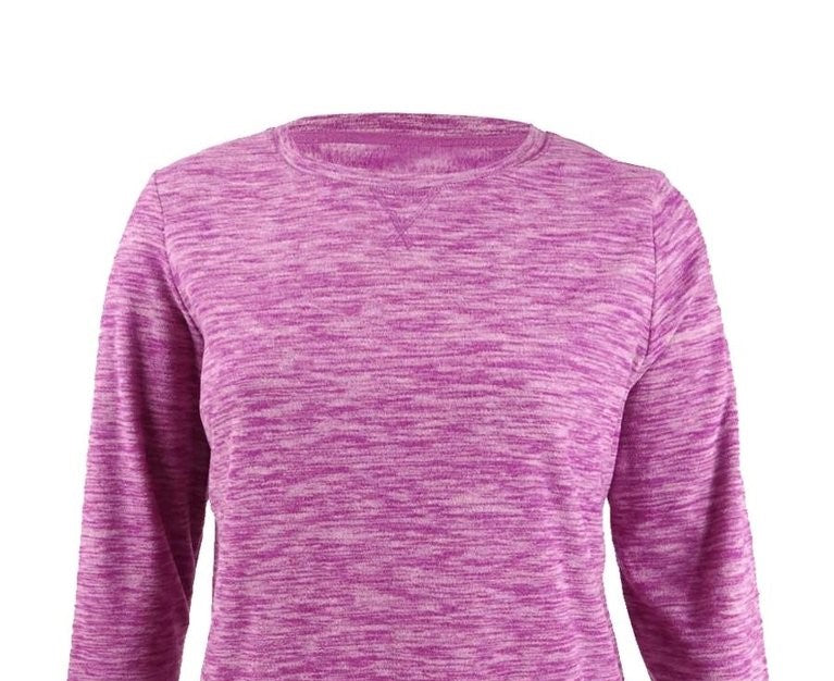 Karen Scott Sport Space-Dye Microfleece Top Feminino Roxo Tamanho Médio