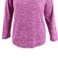 Karen Scott Sport Space-Dye Microfleece Top Feminino Roxo Tamanho Médio