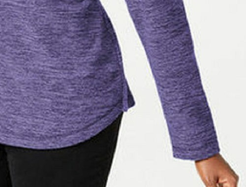 Karen Scott Sport Space-Dye Microfleece Top Feminino Roxo Tamanho X-G