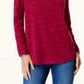 Karen Scott Sport Space-Dye Microfleece Top Feminino Vermelho Tamanho Grande