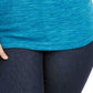 Karen Scott Blusa Plus Size Feminina Microfleece Marmorizada Azul Tamanho 2X