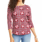 Blusa feminina com estampa de azulejos Charter Club vermelha, tamanho XX-G