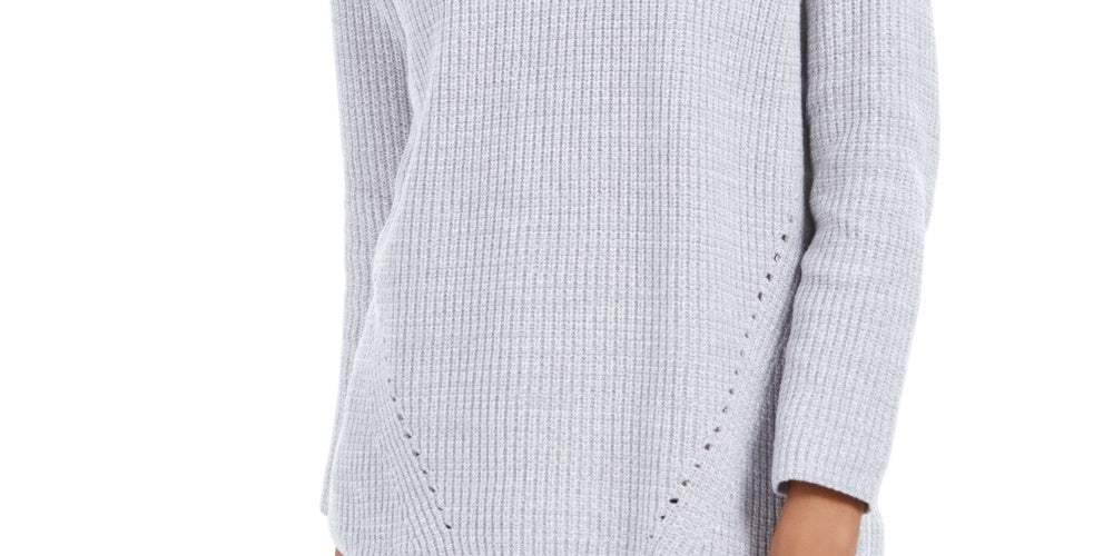 Suéter feminino de malha Pointelle da Style &amp; Co, cinza, tamanho X-S