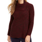 Suéter feminino de malha Pointelle Style &amp; Co, vermelho escuro, tamanho grande